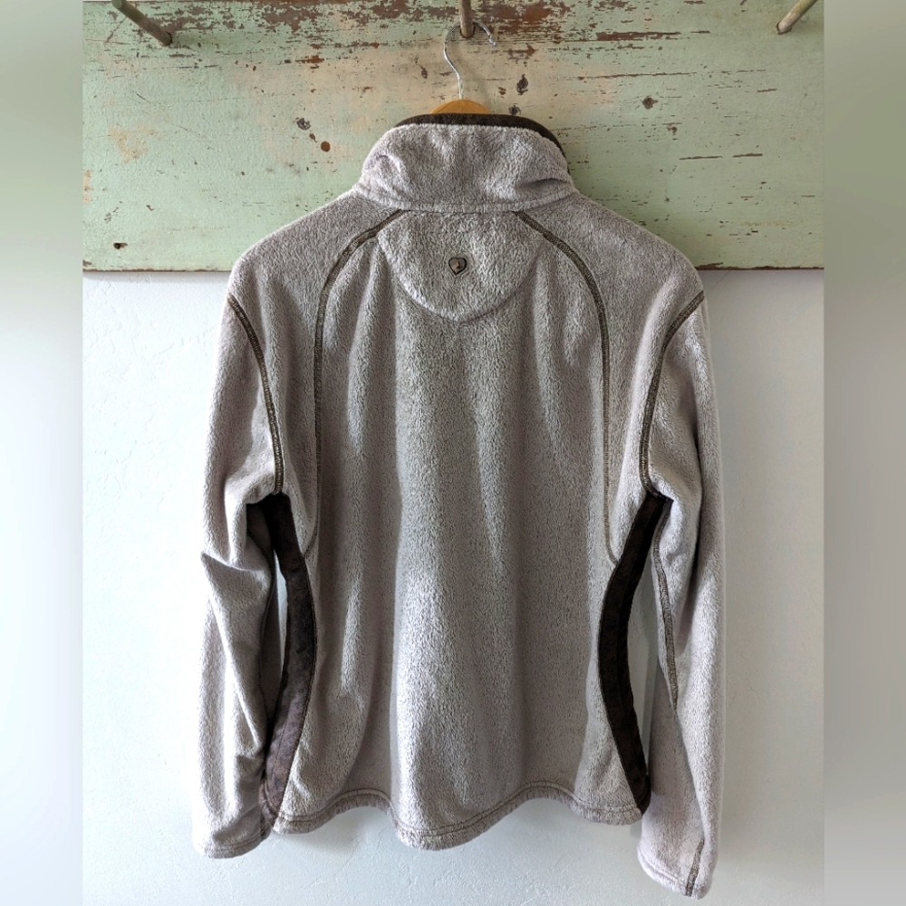 KUHL I Advokat Stone Tan & Brown Full Zipper Front Minky Fleece Jacket, L - Picture 6 of 16